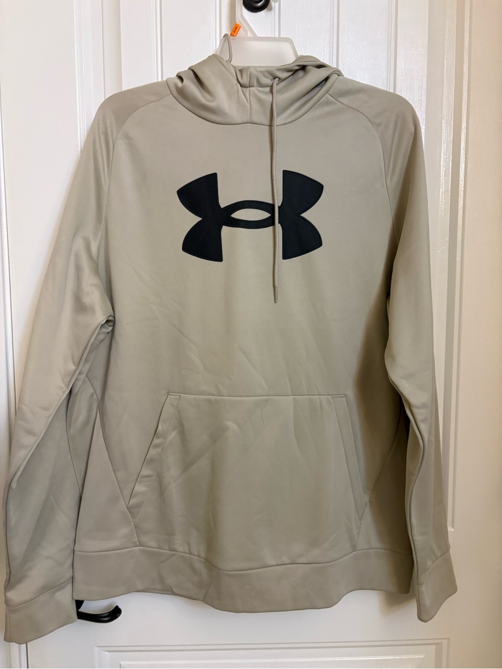 Under Armour Men's Crewneck Hoodie - Light Beige with Black Logo